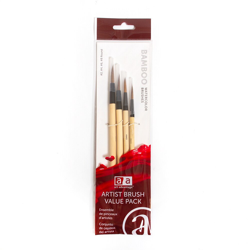 Art Advantage, Bamboo Brush, 4 Piece, Set